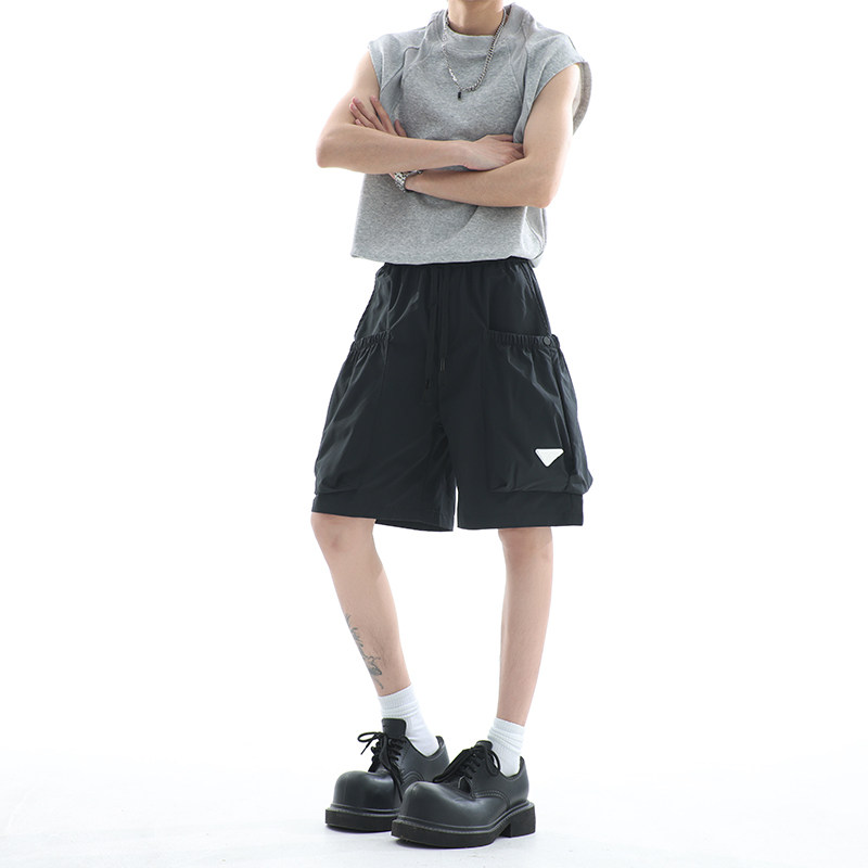 高品质夏季新款港风宽松五分男士工装短裤潮款1401-DK74-P30控48,男装牛仔裤,星座1401