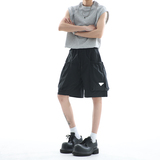 高品质夏季新款港风宽松五分男士工装短裤潮款1401-DK74-P30控48，男装牛仔裤，星座1401