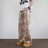 夏季新款水墨画图案潮流休闲宽松速干长裤1401-K118-P35控58，男装休闲裤，星座1401