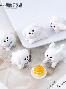 创意可爱奔跑撒欢小狗 diy装饰品盲袋配件微景观桌面汽车载小摆件
