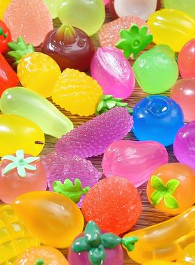 发夜光水果小萌粒山竹柿子 diy盲袋饰品配件桌面汽车装饰品小摆件