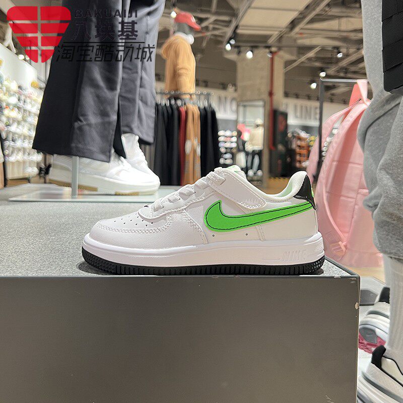 耐克儿童男女鞋2024夏季款经典空军一号低帮小白鞋板鞋FN0237-106
