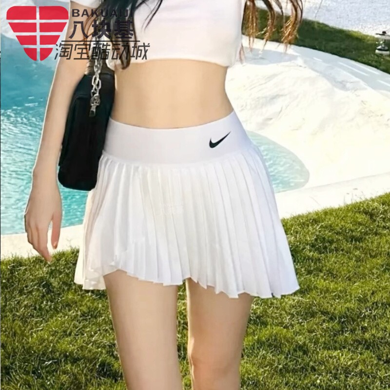 NIKE耐克女2025夏新款辣妹速干运动百褶网球训练半身裙DR6850-100