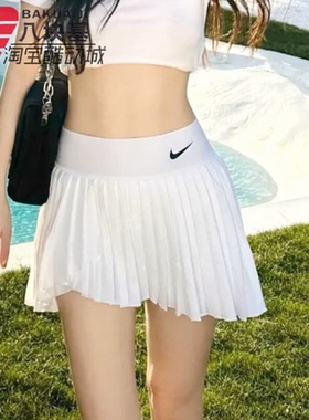 NIKE耐克女2025夏新款辣妹速干运动百褶网球训练半身裙DR6850-100