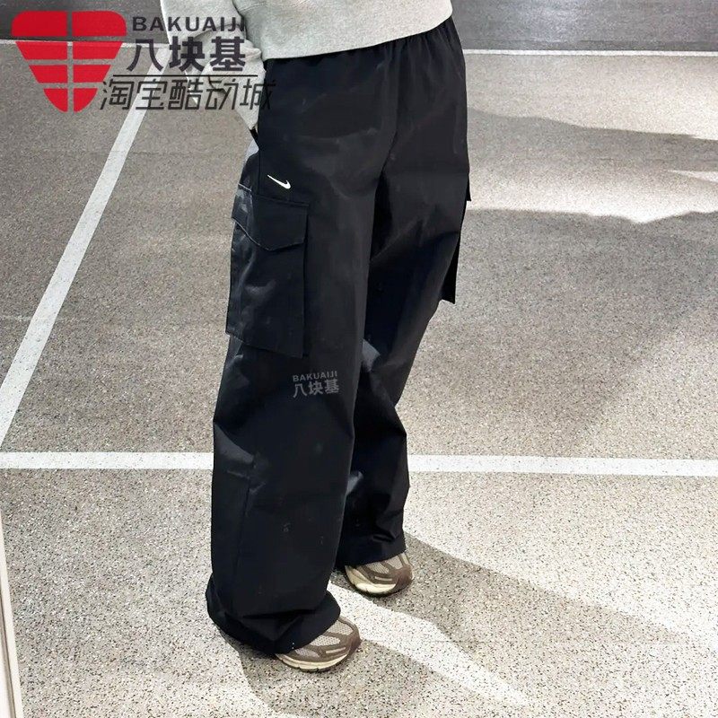 耐克女裤长裤宽松休闲直筒裤