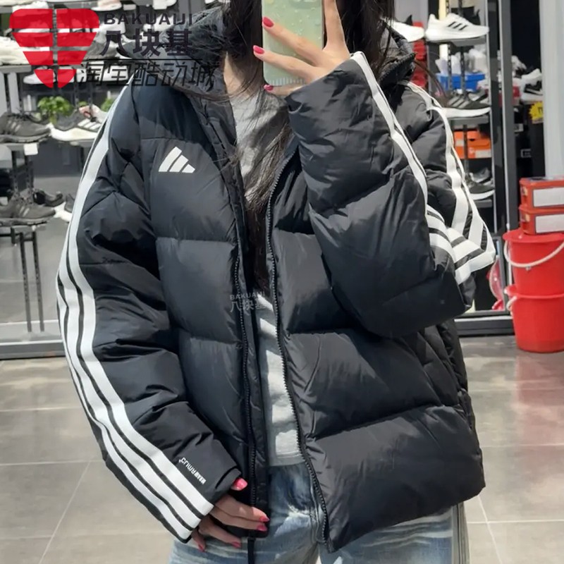 阿迪达斯男装修身运动连帽羽绒服