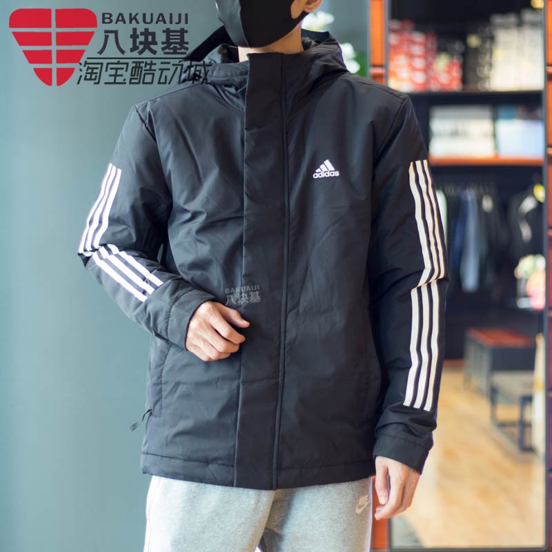 保暖运动棉衣连帽棉服阿迪达斯