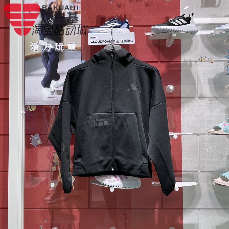 阿迪达斯女装2024秋季款Z.N.E.真治愈针织宽松连帽夹克外套JE7848