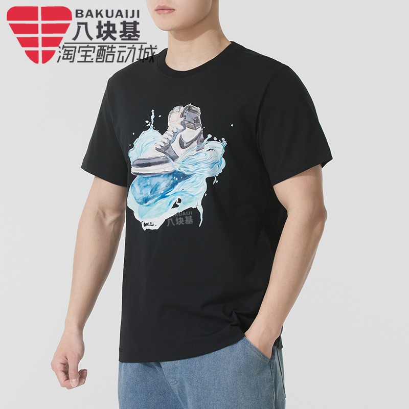 Nike耐克男装2025夏季AJ鞋子图案印花潮流运动短袖T恤 IB3356-010