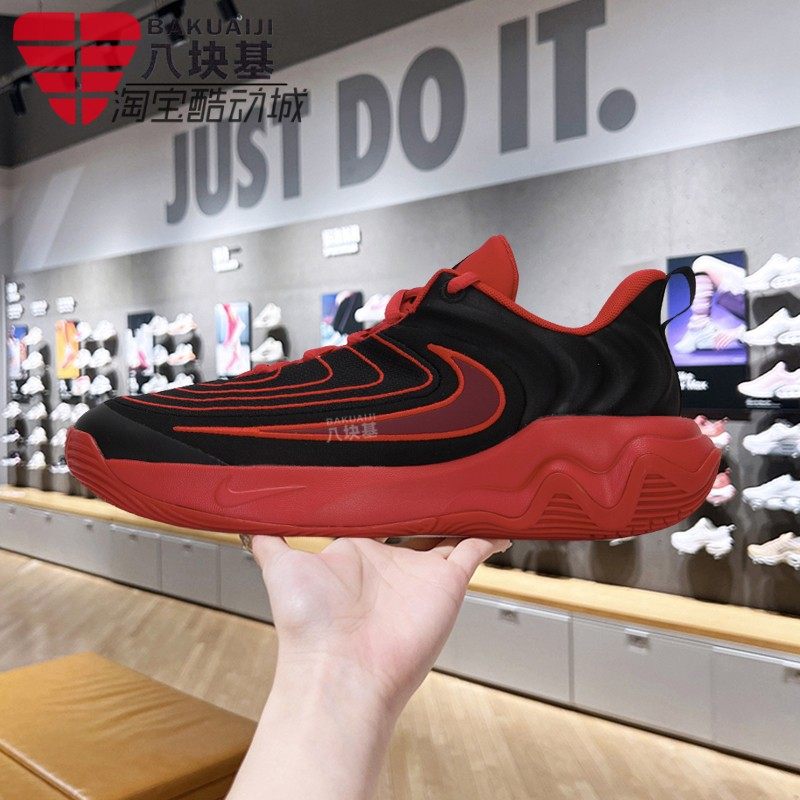 黑红舒适缓震实战篮球鞋Nike耐克