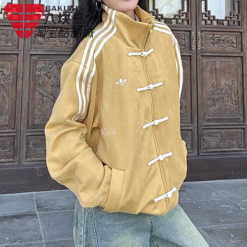 三叶草男女唐装盘扣宽松夹克外套