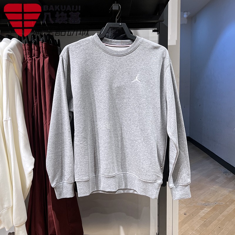 耐克男装刺绣针织灰色卫衣套头衫