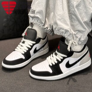 HF3148 耐克男鞋 106 板鞋 AJ1黑白灰复古低帮篮球鞋 2025春季 JORDAN