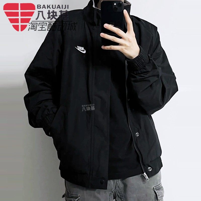 拒水加绒保暖机车立领夹克耐克