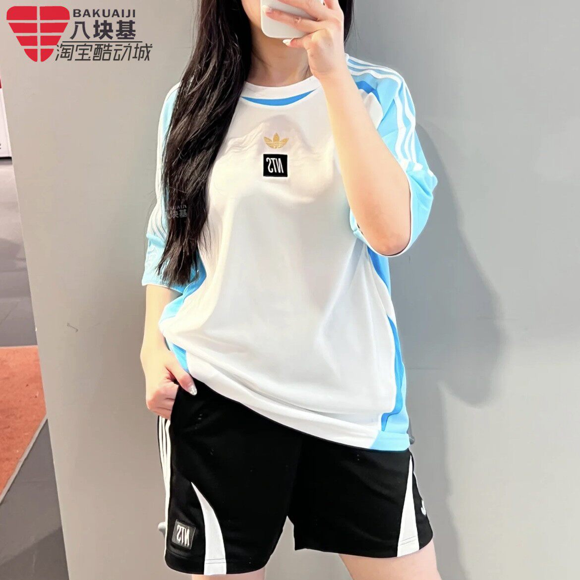 美式宽松秋衣短袖T恤阿迪达斯