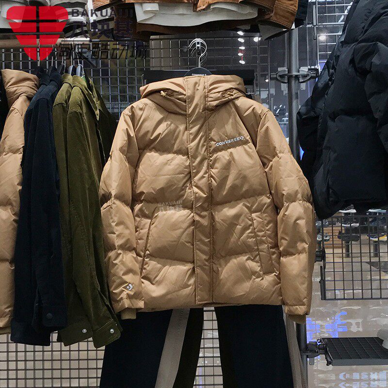CONVERSE匡威2024冬男子简约休闲运动连帽保暖羽绒服10026919-A02