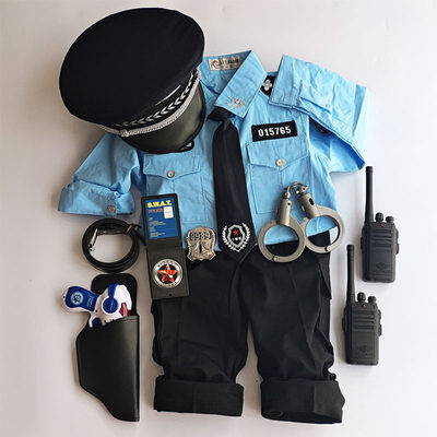 儿童长袖小警察小交警演出服