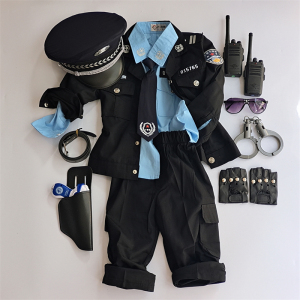秋冬儿童长袖小警察衣服小交警演出服玩具cosplay万圣节角色扮演