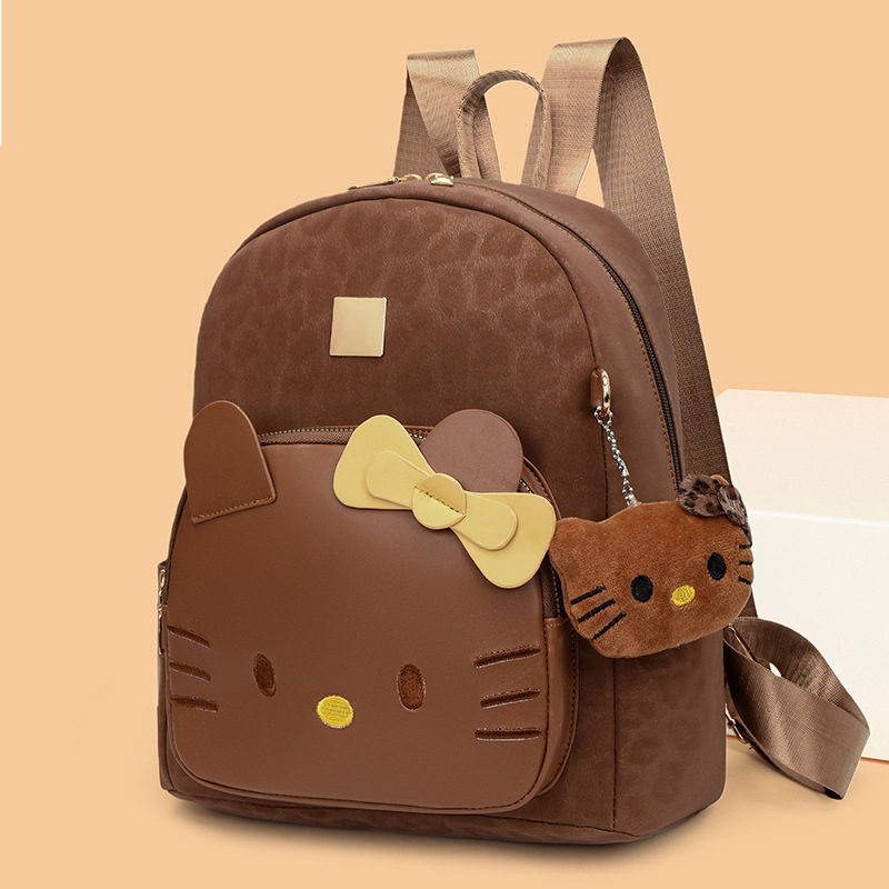 韩版ins复古豹纹双肩包新款蝴蝶结百搭迷你背包时尚休闲学生书包