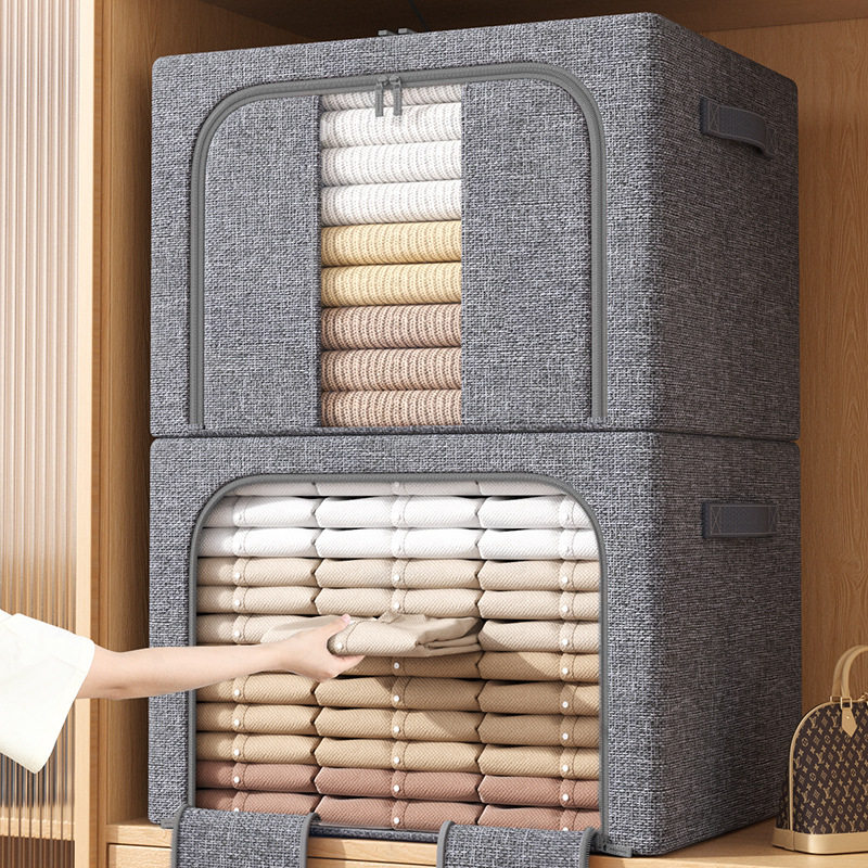 现货家用整理收纳神器搬家宿舍衣物棉被大容量加厚折叠防尘钢架箱,收纳整理,吸尘器收纳架/盒/袋,淘宝优惠券,粉丝福利购,淘宝优惠卷