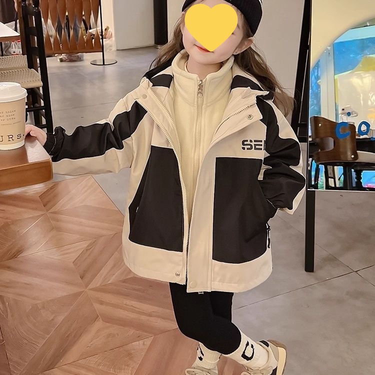 女童三合一冲锋衣外套秋冬装2025新款洋气时髦女宝宝冬装儿童秋款