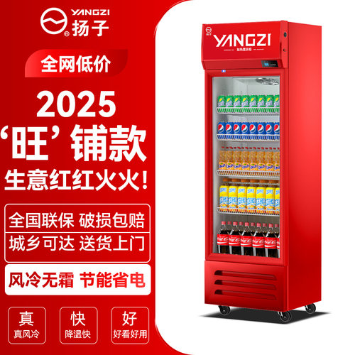 扬子单门啤酒饮料展示柜冷藏超市冰柜商用冰箱立式保鲜冷柜双开门
