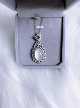 梨奈极光种玉髓项链女s925纯银链条精工媲美K金仙气高级感