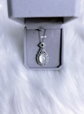 玉吊坠水沫玉项链女s925纯银精工媲美K金仙气高级感