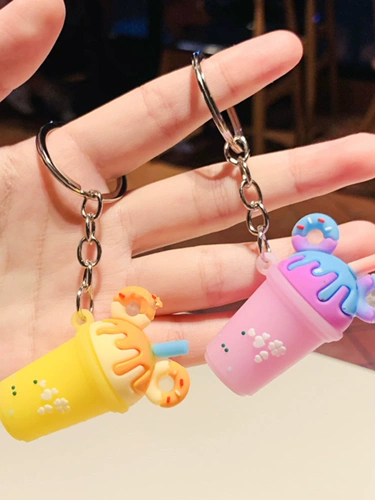 Пончик, чайная чашка, брелок, чай с молоком, популярно в интернете, подарок на день рождения