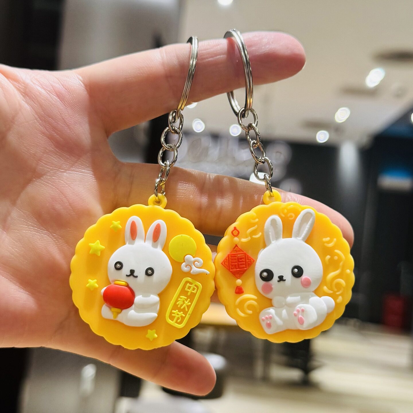 小兔子月饼钥匙扣挂件活动小礼品图片