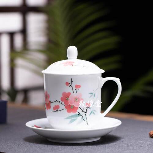 茶杯景德镇手绘高岭土毛瓷釉下彩