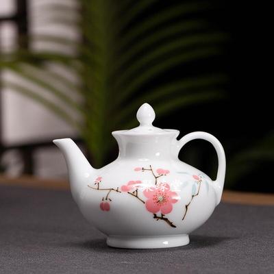 釉下彩小茶壶景德镇白瓷手绘中式