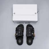 男女时尚 CHRISTO VISVIM莆田拖鞋 透气陈冠希潮牌凉拖沙滩一字拖