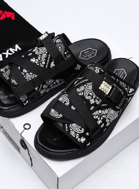 陈冠希外穿拖鞋潮牌CHRISTO  VISVIM情侣凉鞋男休闲沙滩鞋一字拖