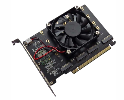 PCIe x16转to 4个NVMe M.2 NGFF SSD转接卡VROC拆分卡adapter