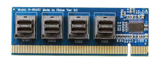 超微F618R2-FT X10DRFF用PCIe 3.0转4口SFF-8643 U.2拆分卡转接卡