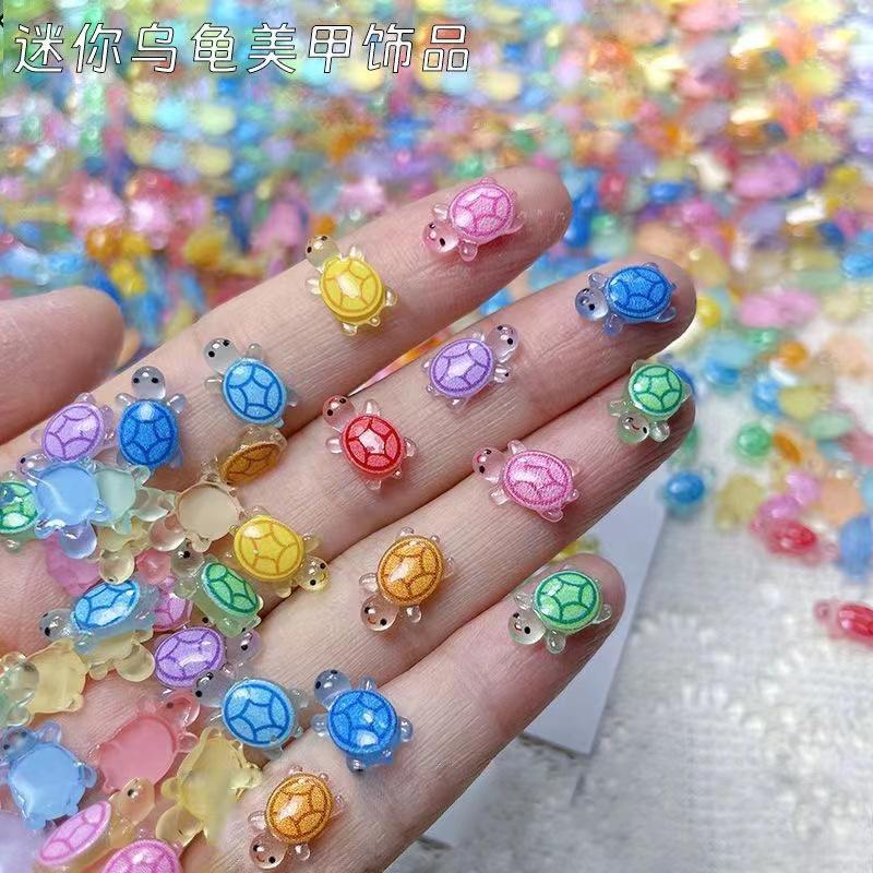 卡通彩色小乌龟迷你网红爆款玩具模型摆件公仔海龟DIY美甲小配件