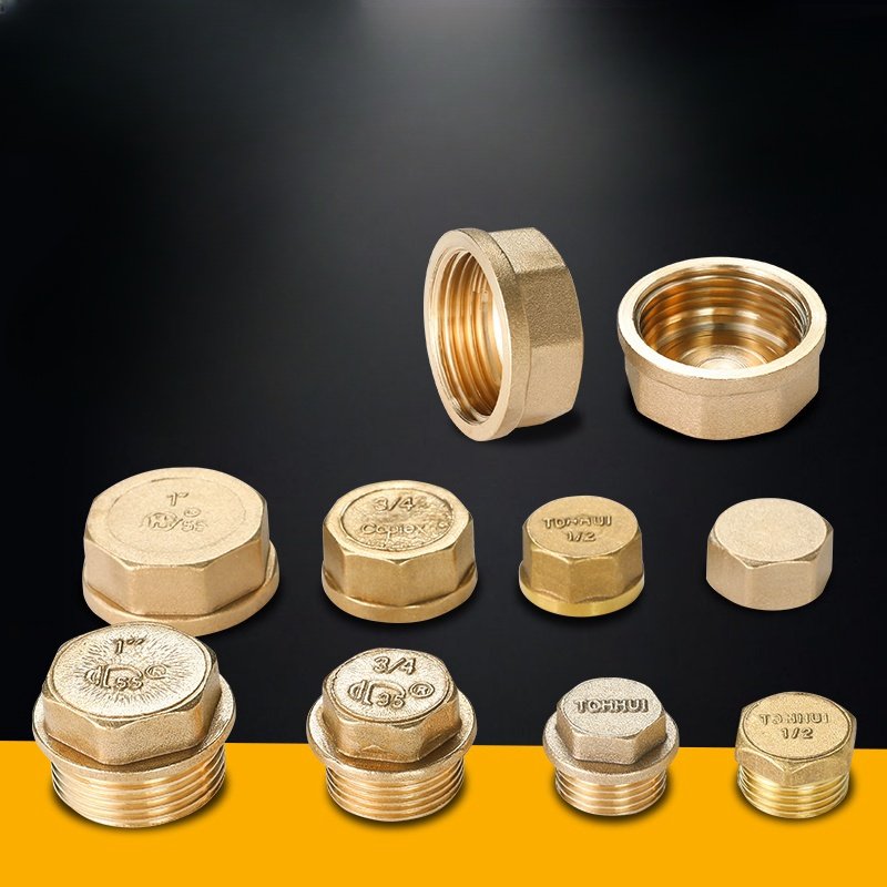 全铜外丝堵头4分内丝水管堵帽四分管堵6分角阀1寸水龙头铜堵头塞
