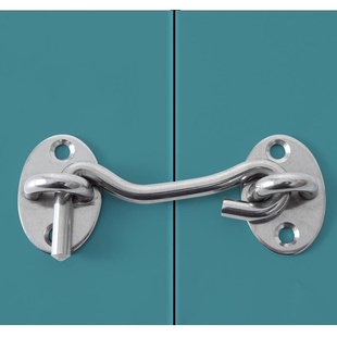 门栓插销门扣锁扣卡扣锁门神器免打孔不锈钢推拉门固定器挂锁防盗