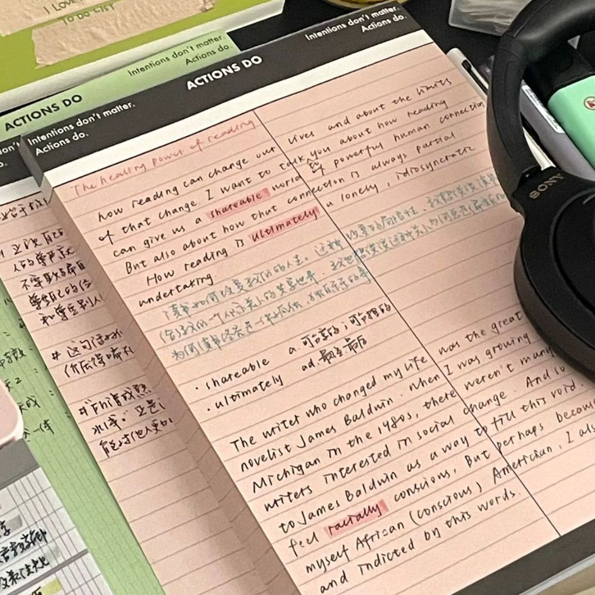撞色横线拍纸本高颜值大学生考研加厚草稿纸英语拍纸本