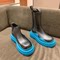 NEW PEACOCK BLUE CHELSEA BOOTS MONA PLUS SIZE MARTIN BOOTS WOMENS FLATFORM SOLE MEDIUM CHIMNEY SKINNY BOOTS