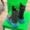 NEW PEACOCK BLUE CHELSEA BOOTS MONA PLUS SIZE MARTIN BOOTS WOMENS FLATFORM SOLE MEDIUM CHIMNEY SKINNY BOOTS