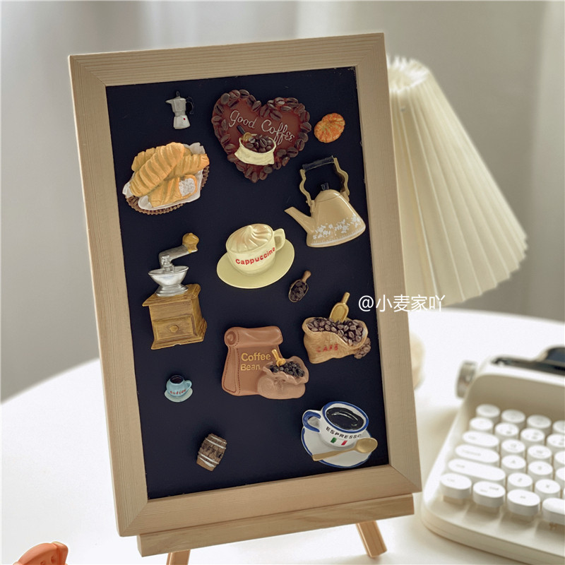 韩国创意coffee咖啡冰箱贴磁性树脂复古烘培装饰贴留言板展示吸铁,家居饰品,冰箱贴,淘宝优惠券,粉丝福利购,淘宝优惠卷