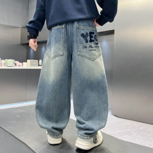 儿童中大童帅气男孩直筒休闲牛仔裤 2026新款 青少年 子春秋装 男童裤