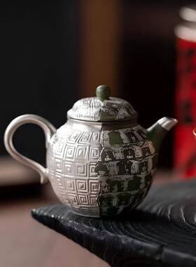 慢山鎏银万佛宫灯壶高端
