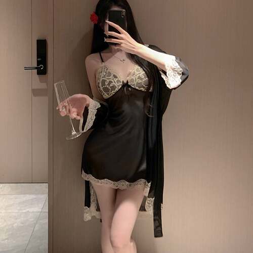 彭裳裳【波影蕾情外披】春夏潮流时尚女士家居服显瘦轻奢纯欲外披