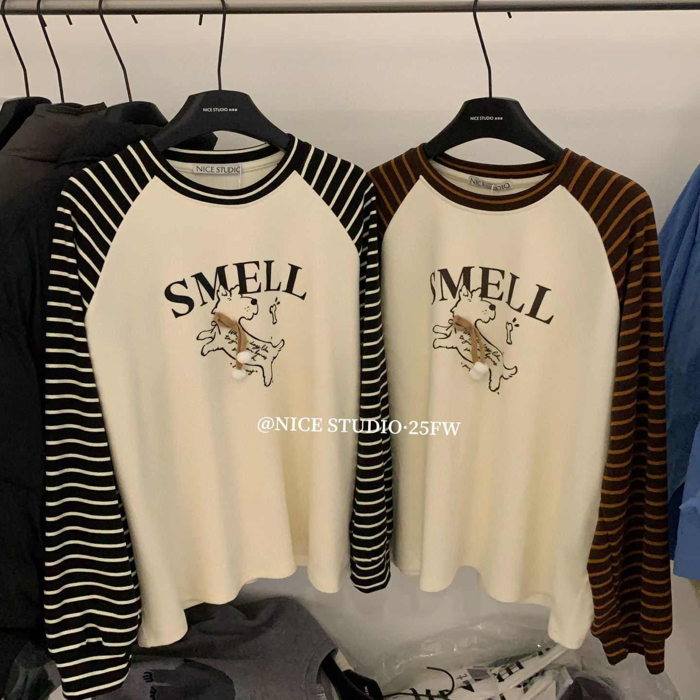 奶思家德绒卡通印花长袖T恤