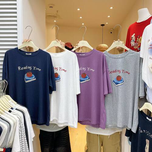 ZC夏上新韩系宽松大版型卡通印花休闲百搭T恤女潮