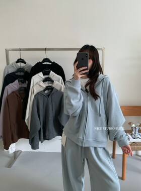 Nice studio奶思家秋季韩版时尚休闲宽松显瘦连帽外套女上衣潮