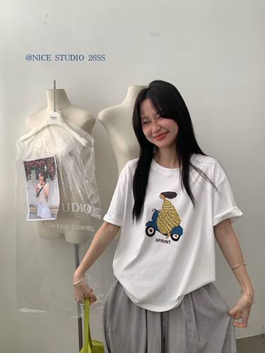 Nice studio奶思家2026夏上新韩系宽松休闲百搭短袖T恤女上衣潮